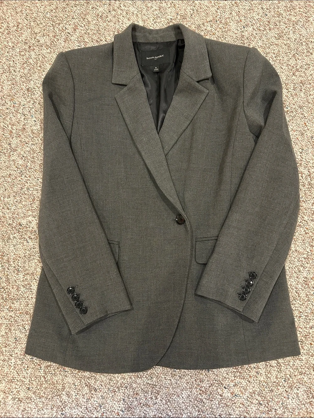 Banana Republic Charcoal Gray Single-Button Blazer